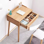 Taylor Tavolo da trucco compatto in legno massello da 23,62 W con cassetto diviso