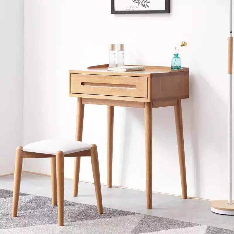 Taylor Tavolo da trucco compatto in legno massello da 23,62 W con cassetto diviso
