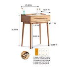 Taylor Tavolo da trucco compatto in legno massello da 23,62 W con cassetto diviso