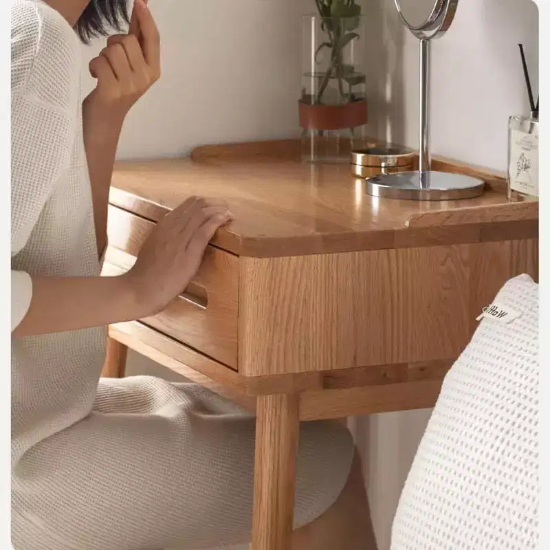 Taylor Tavolo da trucco compatto in legno massello da 23,62 W con cassetto diviso