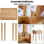 Taylor Tavolo da trucco compatto in legno massello da 23,62 W con cassetto diviso