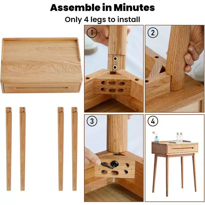 Taylor Tavolo da trucco compatto in legno massello da 23,62 W con cassetto diviso
