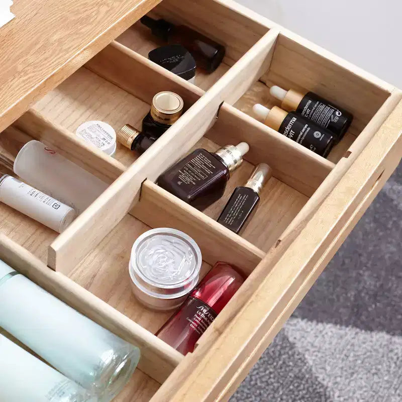 Taylor Tavolo da trucco compatto in legno massello da 23,62 W con cassetto diviso