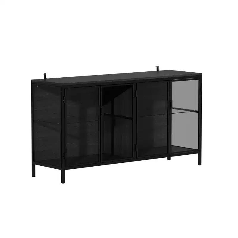 Vetrina in vetro temperato nero che illumina la tua casa con stile e funzionalità