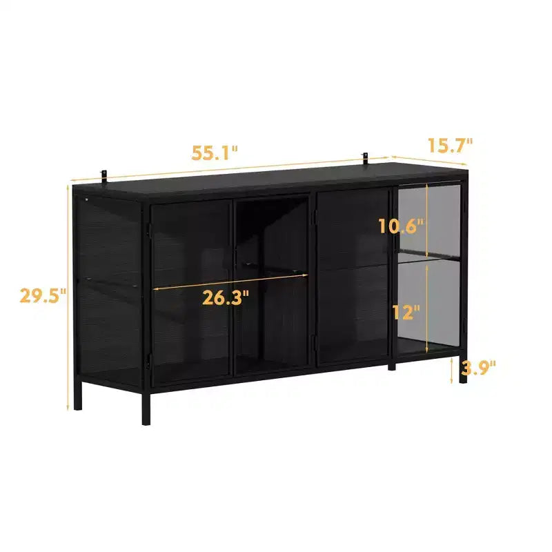 Vetrina in vetro temperato nero che illumina la tua casa con stile e funzionalità