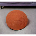20 Pouf Ottomani Rotondi a Coste in Lana Arancione