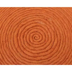20 Pouf Ottomani Rotondi a Coste in Lana Arancione