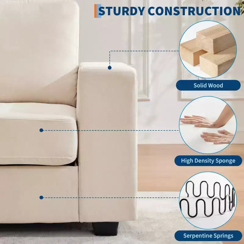 Divano moderno a nuvola in ciniglia da 90", divano a 2 posti con porte USB/Type-C, cuscini a seduta profonda Ideale per piccoli spazi, appartamenti e soggiorni