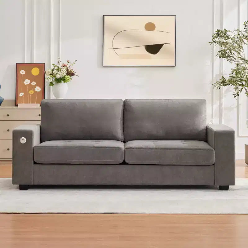 Divano moderno a nuvola in ciniglia da 90", divano a 2 posti con porte USB/Type-C, cuscini a seduta profonda Ideale per piccoli spazi, appartamenti e soggiorni