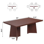 Tavolo da pranzo rettangolare moderno per 6-8 persone, piano robusto in legno da 160 cm con gamba a piedistallo, facile montaggio, per cucina, sala da pranzo, casa, ufficio, appartamento