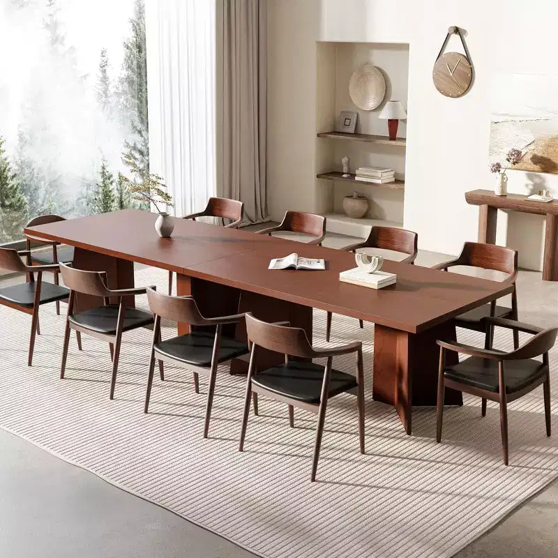 Tavolo da pranzo rettangolare moderno per 6-8 persone, piano robusto in legno da 160 cm con gamba a piedistallo, facile montaggio, per cucina, sala da pranzo, casa, ufficio, appartamento