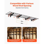 Scaffalatura da Garage a Parete a 2 Ripiani, Confezione da 4 Unità Scaffale in Acciaio a Parete da 30x90 cm, 30x180 cm per Ripiano, Capacità di Carico Totale 270 kg, Nero