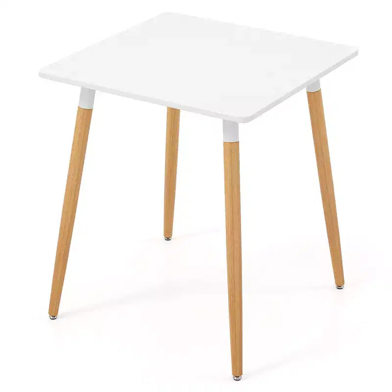 Tavolo da Pranzo Quadrato Stile Rustico Minimalista con Robuste Gambe in Metallo