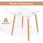 Tavolo da Pranzo Quadrato Stile Rustico Minimalista con Robuste Gambe in Metallo