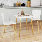 Tavolo da Pranzo Quadrato Stile Rustico Minimalista con Robuste Gambe in Metallo