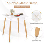 Tavolo da Pranzo Quadrato Stile Rustico Minimalista con Robuste Gambe in Metallo