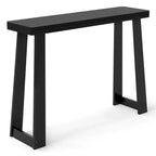 Tavolo Console da 43 pollici, Tavolo Stretto e Lungo in Legno di Gomma Dietro il Divano per Corridoio Nero/Noce