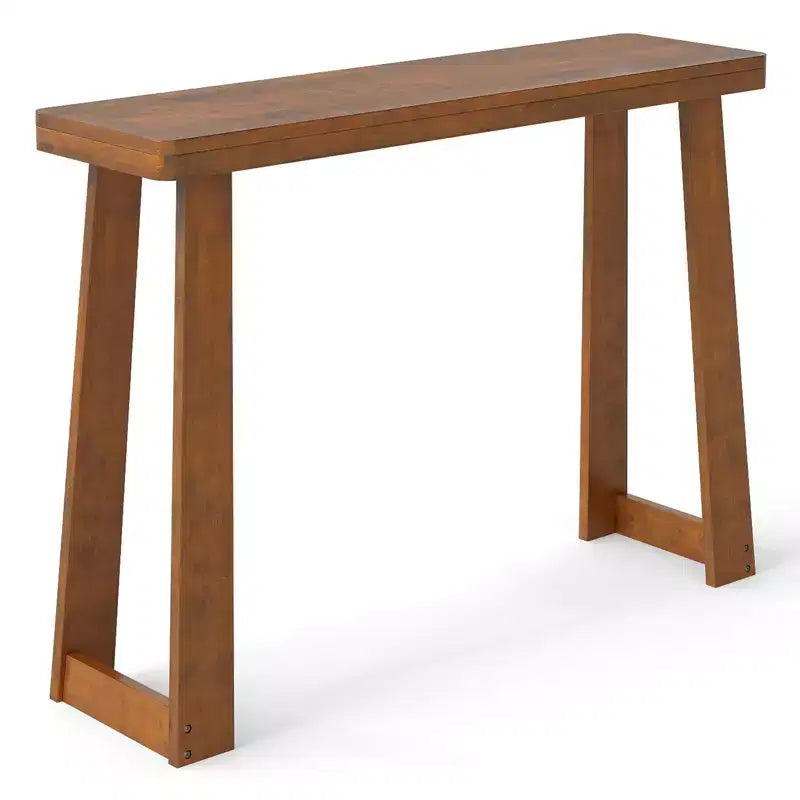 Tavolo Console da 43 pollici, Tavolo Stretto e Lungo in Legno di Gomma Dietro il Divano per Corridoio Nero/Noce