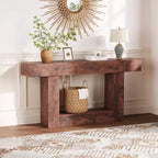 Consolle Moderna per Ingresso, Tavolo da Divano con Cassetti, Tavolo da Corridoio Lungo 160 cm Dietro il Divano, Design in Legno Spesso per Soggiorno, Corridoio