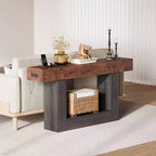 Consolle Moderna per Ingresso, Tavolo da Divano con Cassetti, Tavolo da Corridoio Lungo 160 cm Dietro il Divano, Design in Legno Spesso per Soggiorno, Corridoio