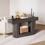 Consolle Moderna per Ingresso, Tavolo da Divano con Cassetti, Tavolo da Corridoio Lungo 160 cm Dietro il Divano, Design in Legno Spesso per Soggiorno, Corridoio