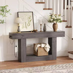 Consolle Moderna per Ingresso, Tavolo da Divano con Cassetti, Tavolo da Corridoio Lungo 160 cm Dietro il Divano, Design in Legno Spesso per Soggiorno, Corridoio