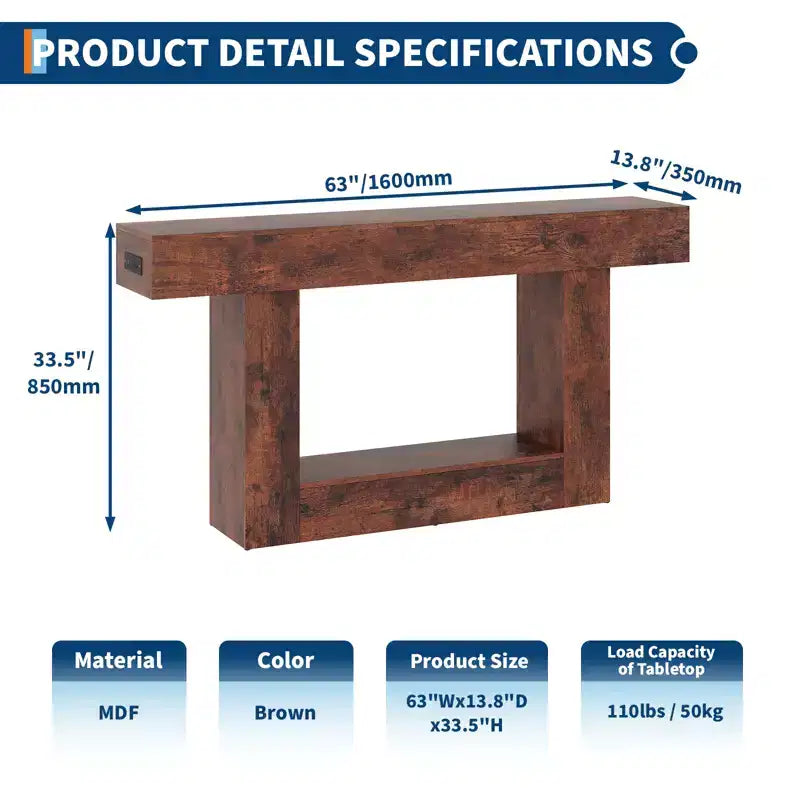 Consolle Moderna per Ingresso, Tavolo da Divano con Cassetti, Tavolo da Corridoio Lungo 160 cm Dietro il Divano, Design in Legno Spesso per Soggiorno, Corridoio