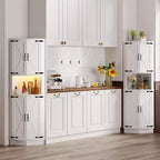 Grande Isola Carrello da Cucina, Carrello Isola da Cucina Portatile con Piano di Lavoro Spesso 3,5 cm, 5 Ruote, 2 Cassetti, Porta Asciugamani
