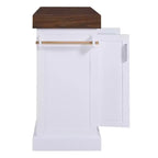 Carrello da Cucina con Isola e Piano di Lavoro Effetto Legno, 2 Cassetti, Mobiletto e Portaspezie
