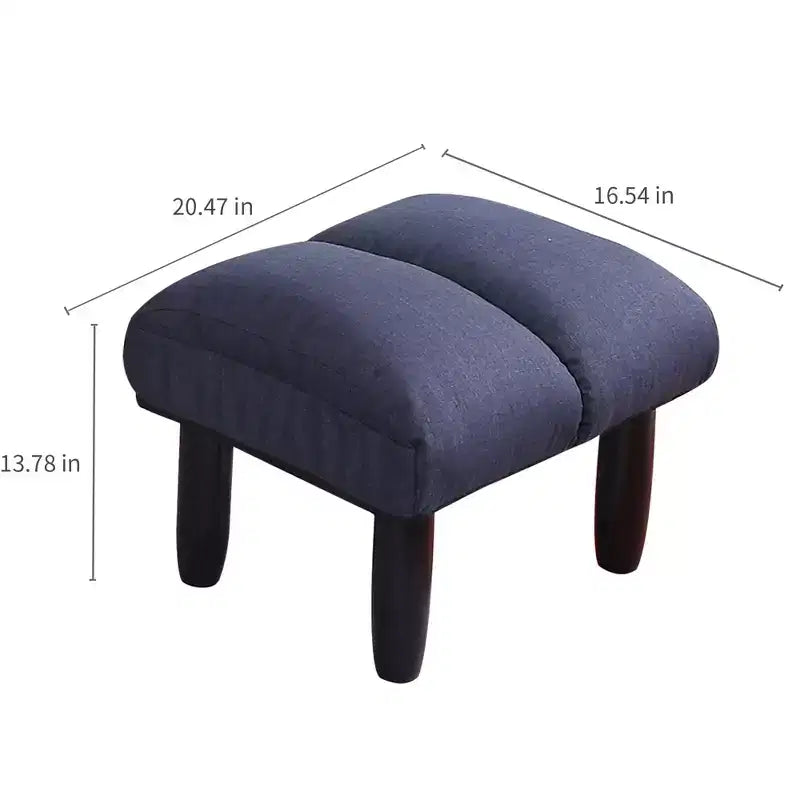 Poltrona Girevole da Terra con Pouf, Poltrona Relax Reclinabile Regolabile con Poggiapiedi, Sedia Gaming per Meditazione per Soggiorno Camera da Letto, Blu