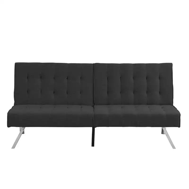 Divano Letto Futon Convertibile in Tessuto, Divano Letto Moderno Regolabile con Cuscino Trapuntato, Divano Letto per Ospiti per Piccoli Spazi in Soggiorno
