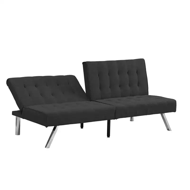 Divano Letto Futon Convertibile in Tessuto, Divano Letto Moderno Regolabile con Cuscino Trapuntato, Divano Letto per Ospiti per Piccoli Spazi in Soggiorno