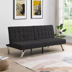 Divano Letto Futon Convertibile in Tessuto, Divano Letto Moderno Regolabile con Cuscino Trapuntato, Divano Letto per Ospiti per Piccoli Spazi in Soggiorno