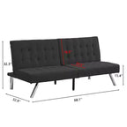 Divano Letto Futon Convertibile in Tessuto, Divano Letto Moderno Regolabile con Cuscino Trapuntato, Divano Letto per Ospiti per Piccoli Spazi in Soggiorno