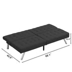 Divano Letto Futon Convertibile in Tessuto, Divano Letto Moderno Regolabile con Cuscino Trapuntato, Divano Letto per Ospiti per Piccoli Spazi in Soggiorno