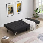 Divano Letto Futon Convertibile in Tessuto, Divano Letto Moderno Regolabile con Cuscino Trapuntato, Divano Letto per Ospiti per Piccoli Spazi in Soggiorno