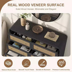 Cassettiera alta in rattan a 6 cassetti da 31" moderna per camera da letto e soggiorno