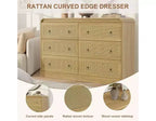 Cassettiera alta in rattan a 6 cassetti da 31" moderna per camera da letto e soggiorno