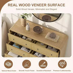 Cassettiera alta in rattan a 6 cassetti da 31" moderna per camera da letto e soggiorno