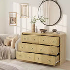 Cassettiera alta in rattan a 6 cassetti da 31" moderna per camera da letto e soggiorno