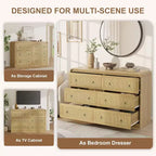 Cassettiera alta in rattan a 6 cassetti da 31" moderna per camera da letto e soggiorno