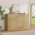 Acekool 31 Tall Rattan 6 Drawer Dresser Modern Chest of Drawers for Bedroom & Living Room