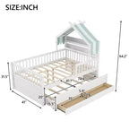 Letto a capanna in legno con letto estraibile e tessuto
