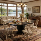 Extendable Dining Room Table with Wooden Sturdy Frame for Dining Room, Kitchen