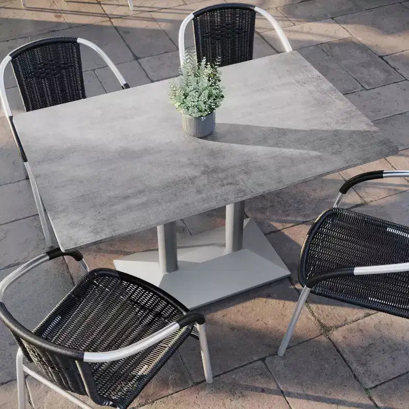Piano tavolo da interno/esterno con base per tavolo da bistrò in ghisa