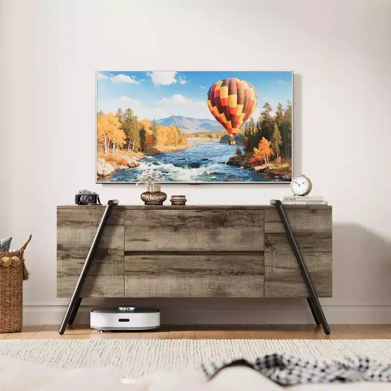Mobile Porta TV per Televisori Fino a 60 pollici, Moderno Centro di Intrattenimento con Cassetti e Gambe Metalliche a U, Consolle Multimediale per Soggiorno