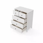 Comò moderno in rovere naturale, con 5 cassetti profondi, doppio cassettone in legno per camera da letto, cameretta, ingresso, corridoio