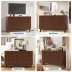 Cassettiera a 9 cassetti scanalata, cassettiera in legno con motivo a onde scanalate, cassettiera moderna per TV, per camera da letto, soggiorno, ingresso