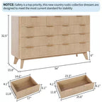 Cassettiera a 9 cassetti scanalata, cassettiera in legno con motivo a onde scanalate, cassettiera moderna per TV, per camera da letto, soggiorno, ingresso