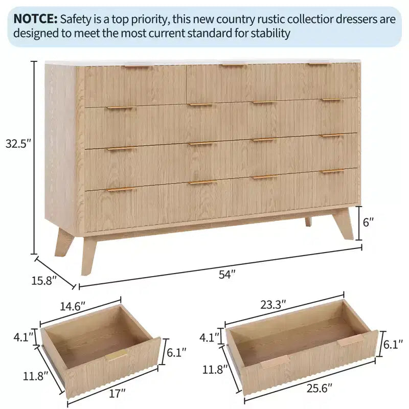 Cassettiera a 9 cassetti scanalata, cassettiera in legno con motivo a onde scanalate, cassettiera moderna per TV, per camera da letto, soggiorno, ingresso